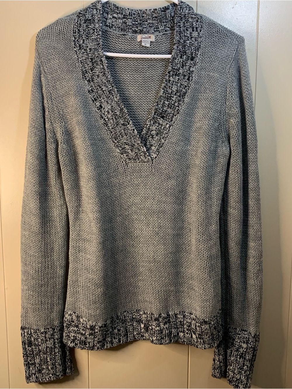 Light Gray V-Neck Women's XL Sweater by grane